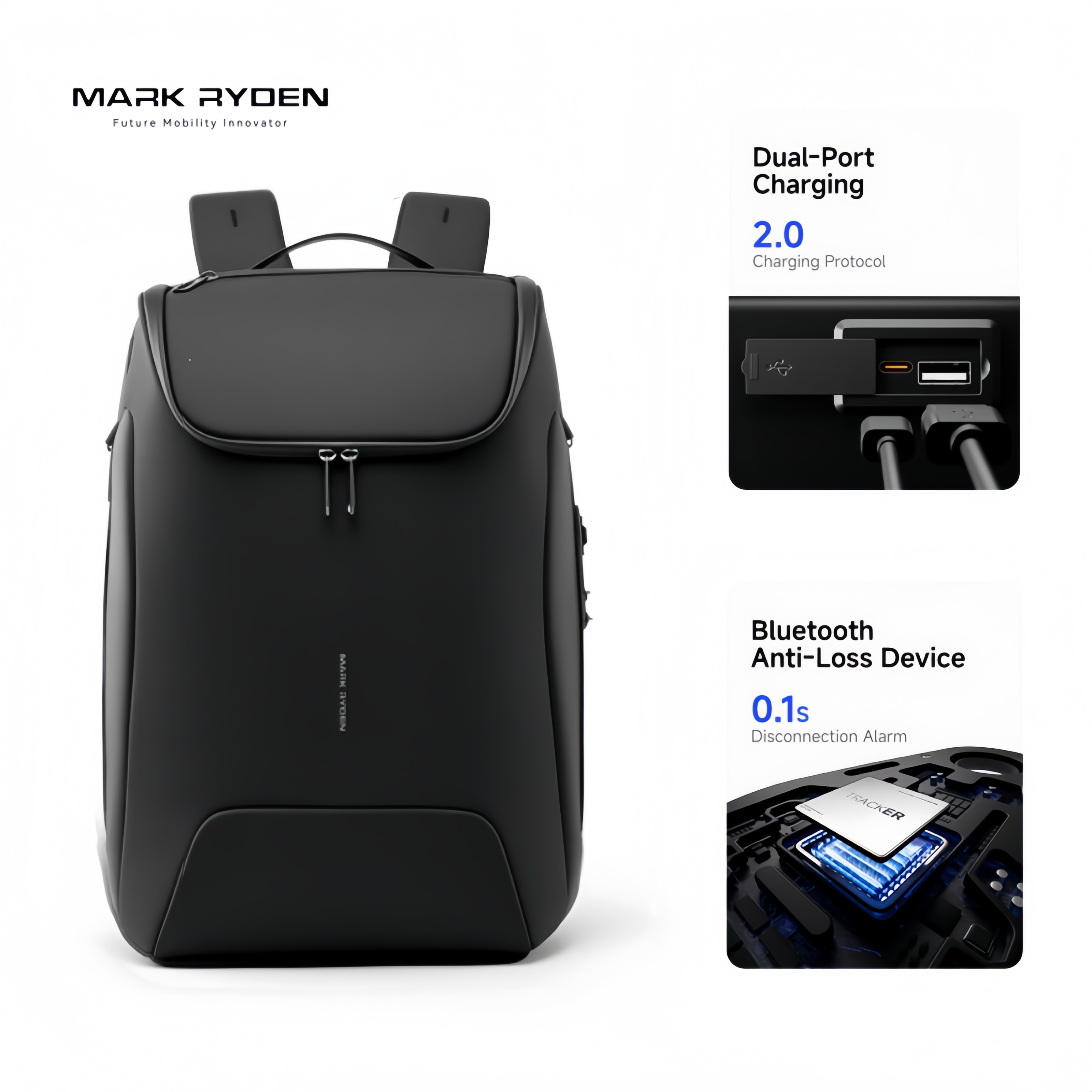Travel Backpack Anti Theft - MARK RYDEN Mochila Inteligente para Hombre