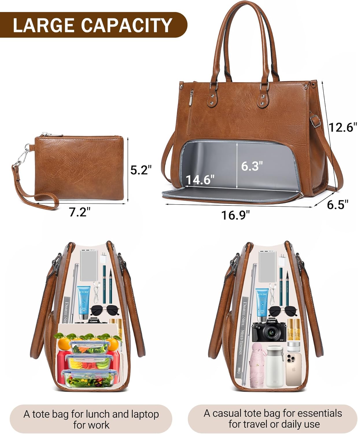 Laptop Backpack 15.6 - Bolso Tote 2 en 1 para