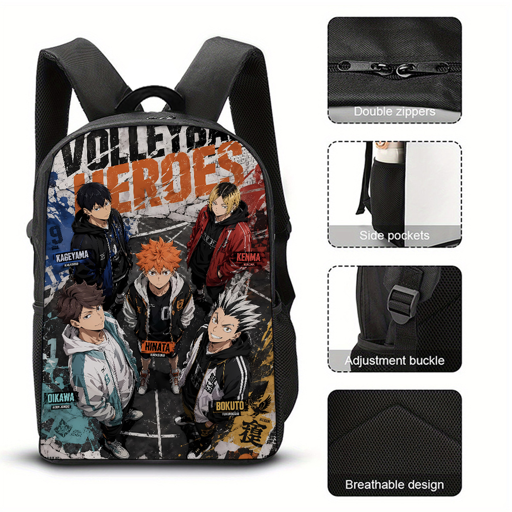 School Backpack Teen - Mochila de Anime Haikyuu para niños,