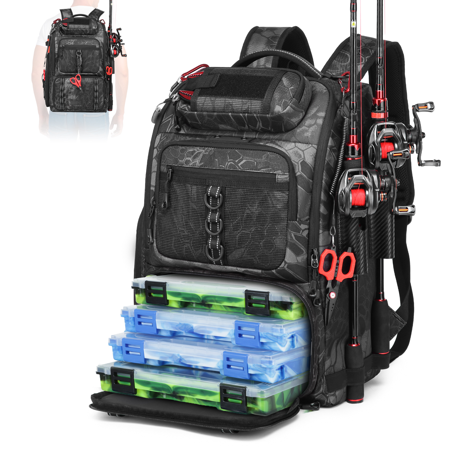 Backpack Insert Organizer - Mochila de Pesca Impermeable de 40L