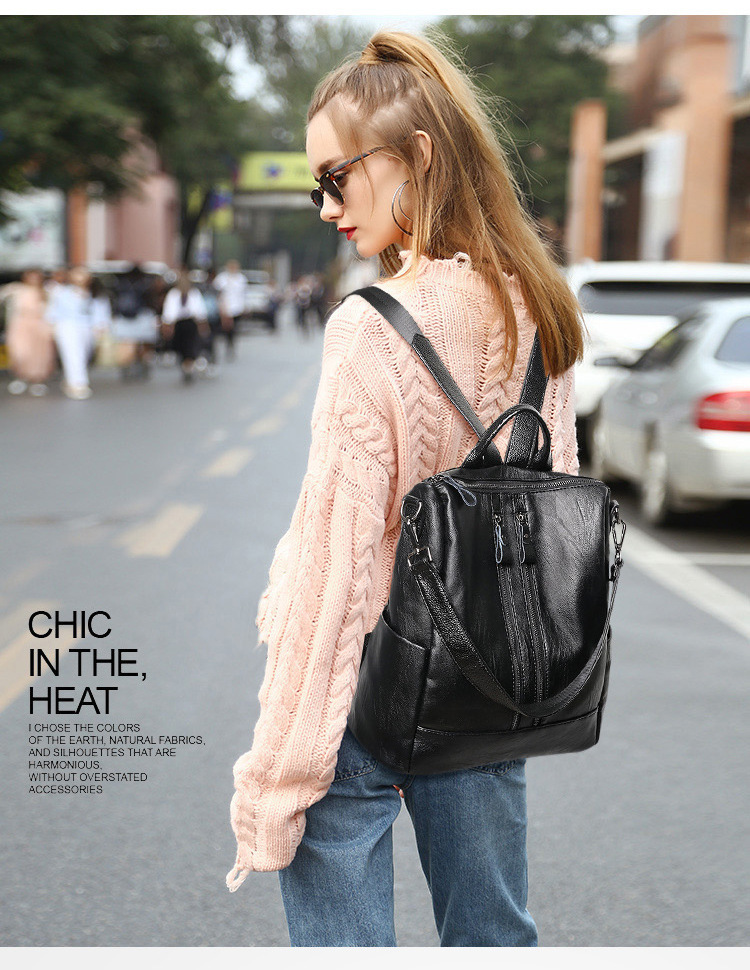 Mini Backpack Purse - Mochila escolar de cuero suave para