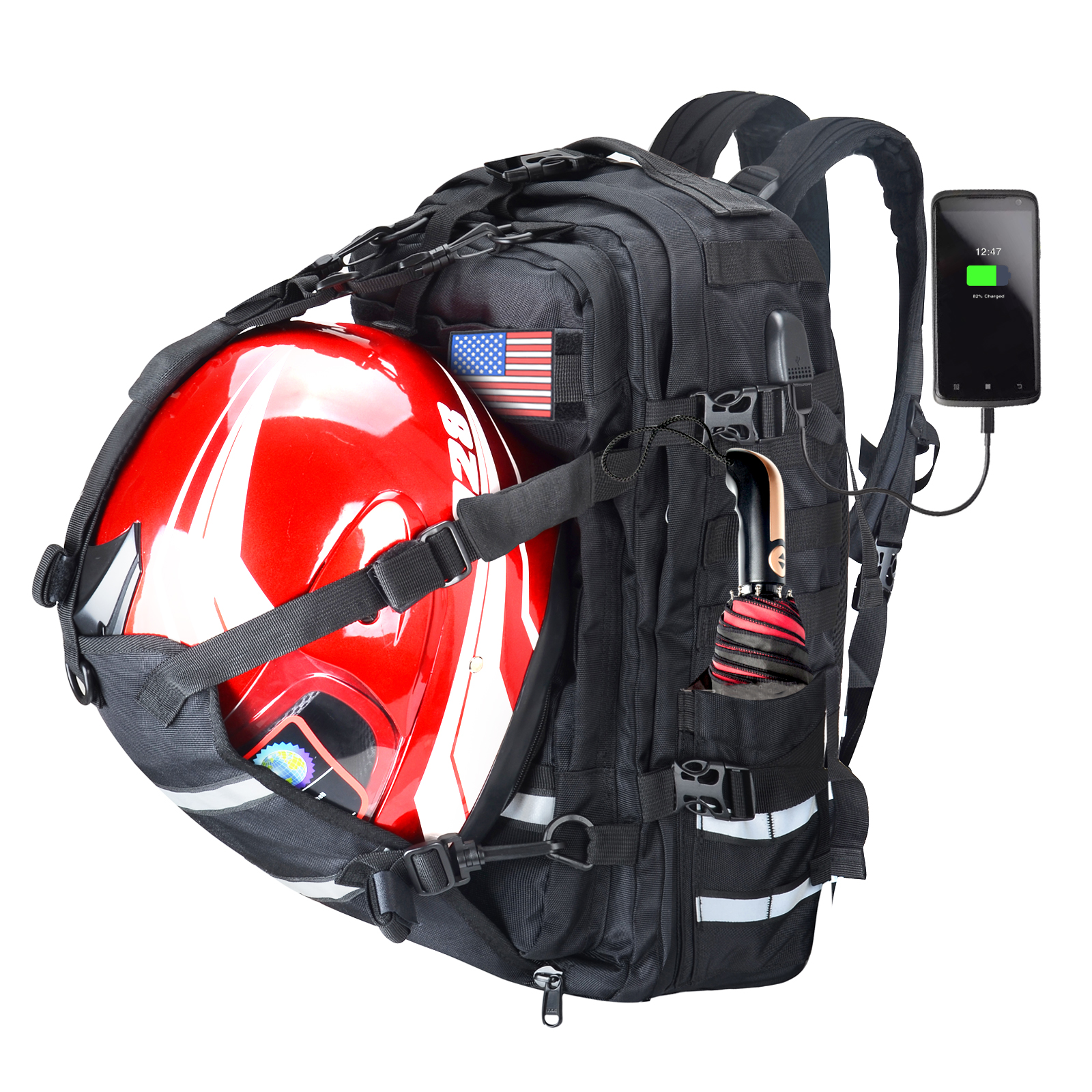 Rucksack Military Style - Mochila para casco de motocicleta, impermeable,