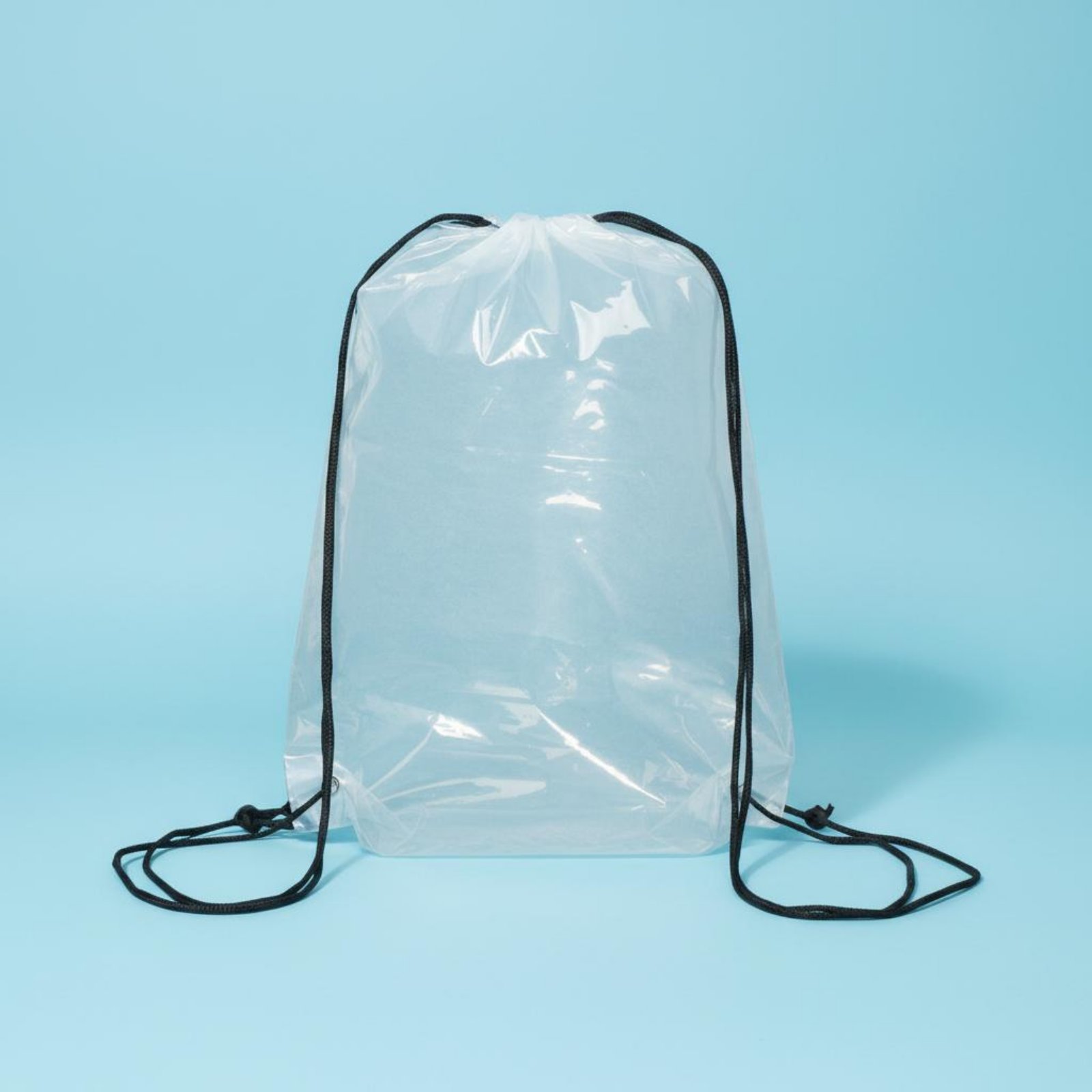 Drawstring Gym Bag - Mochila transparente con cordón, impermeable, transparente,