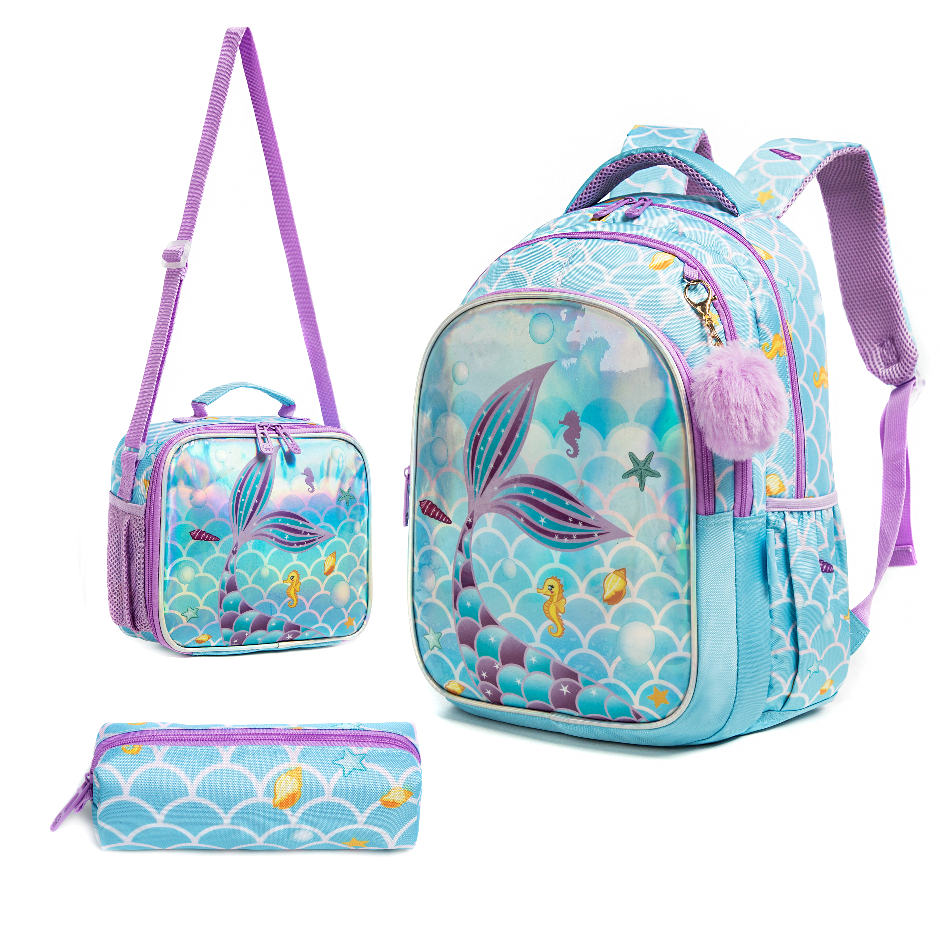 School Backpack Teen - Meetbelify Lindas mochilas de sirena azul