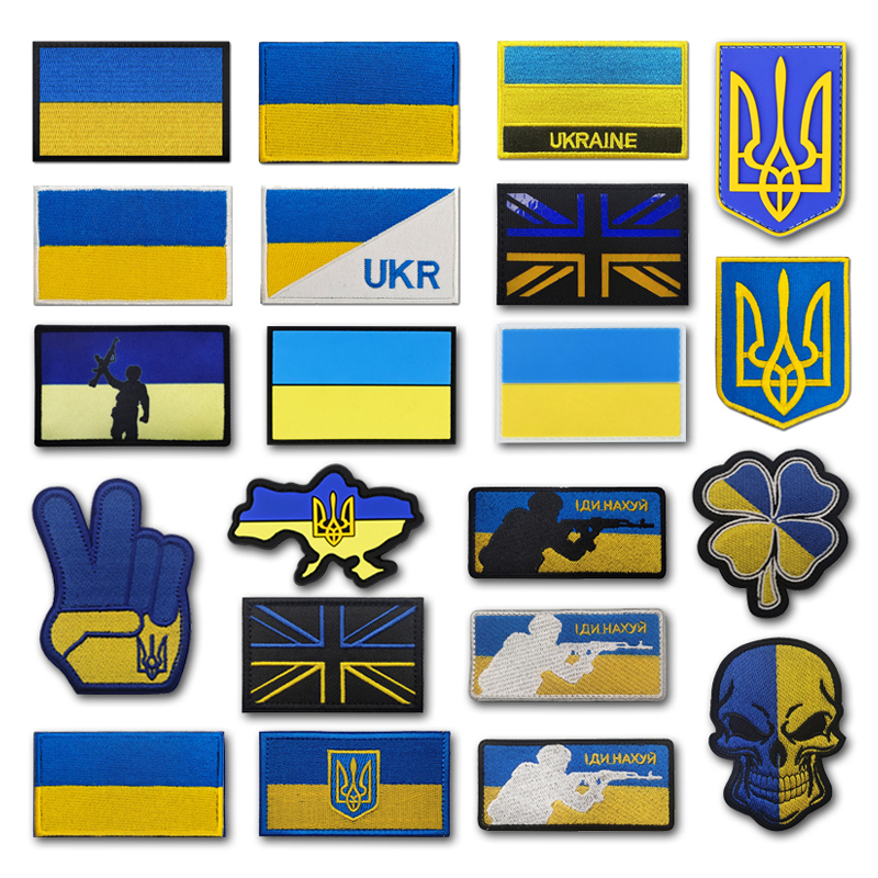 Rucksack Military Style - Insignia bordada de bandera azul y
