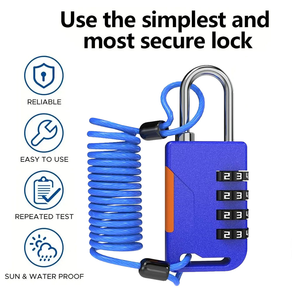 Travel Backpack Anti Theft - Candado de combinación de 4 dígitos
