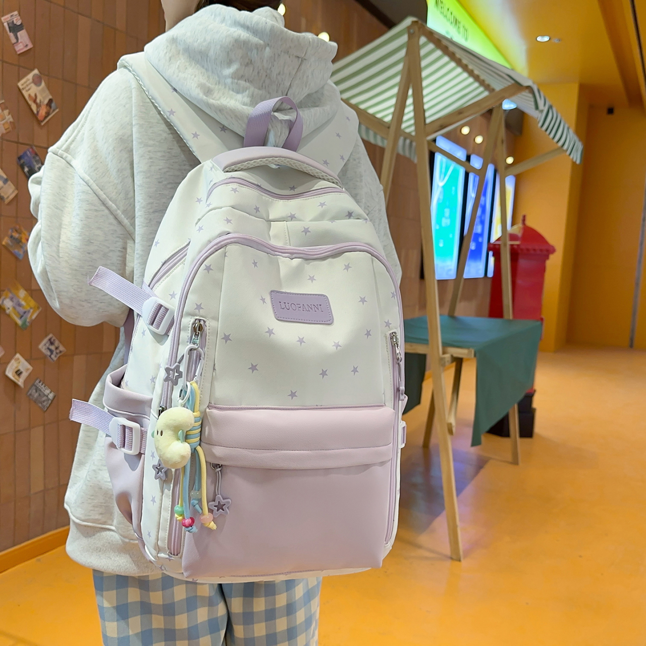 Mochila de Lona con Estampado  - Canvas Backpack Casual reseña y precio