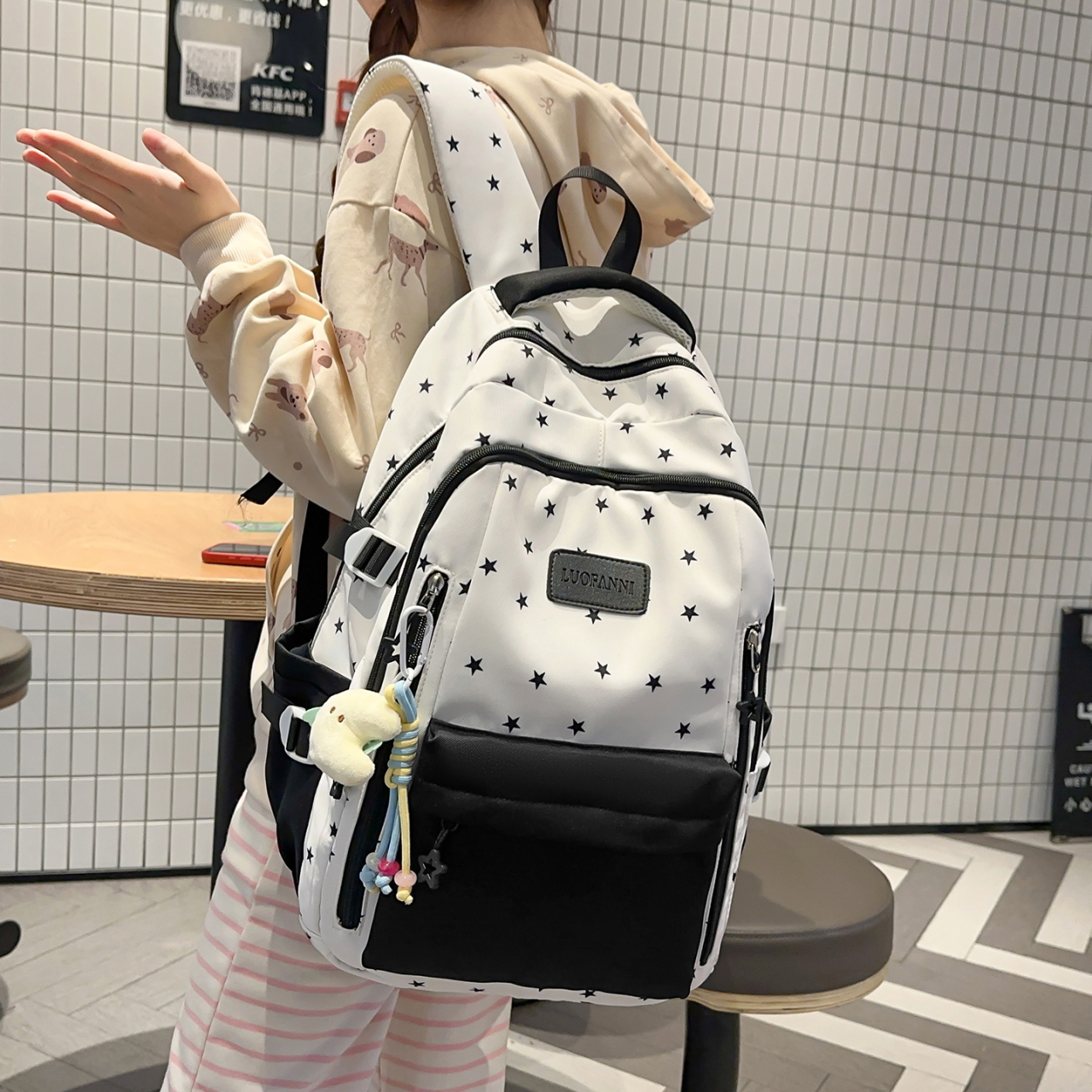 Mochila de Lona con Estampado  - Canvas Backpack Casual reseña y precio