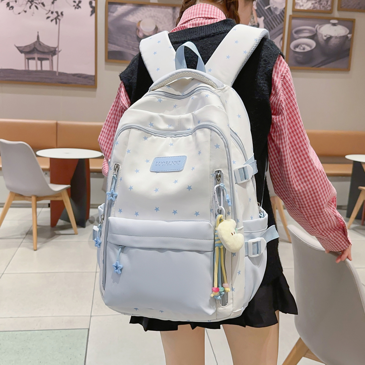 Mochila de Lona con Estampado  - Canvas Backpack Casual reseña y precio