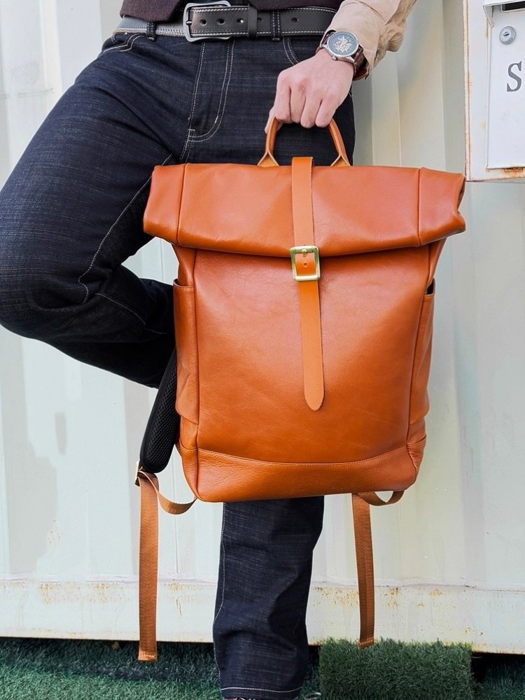 Mochila de Cuero Genuino para  - Leather Backpack Vintage reseña y precio