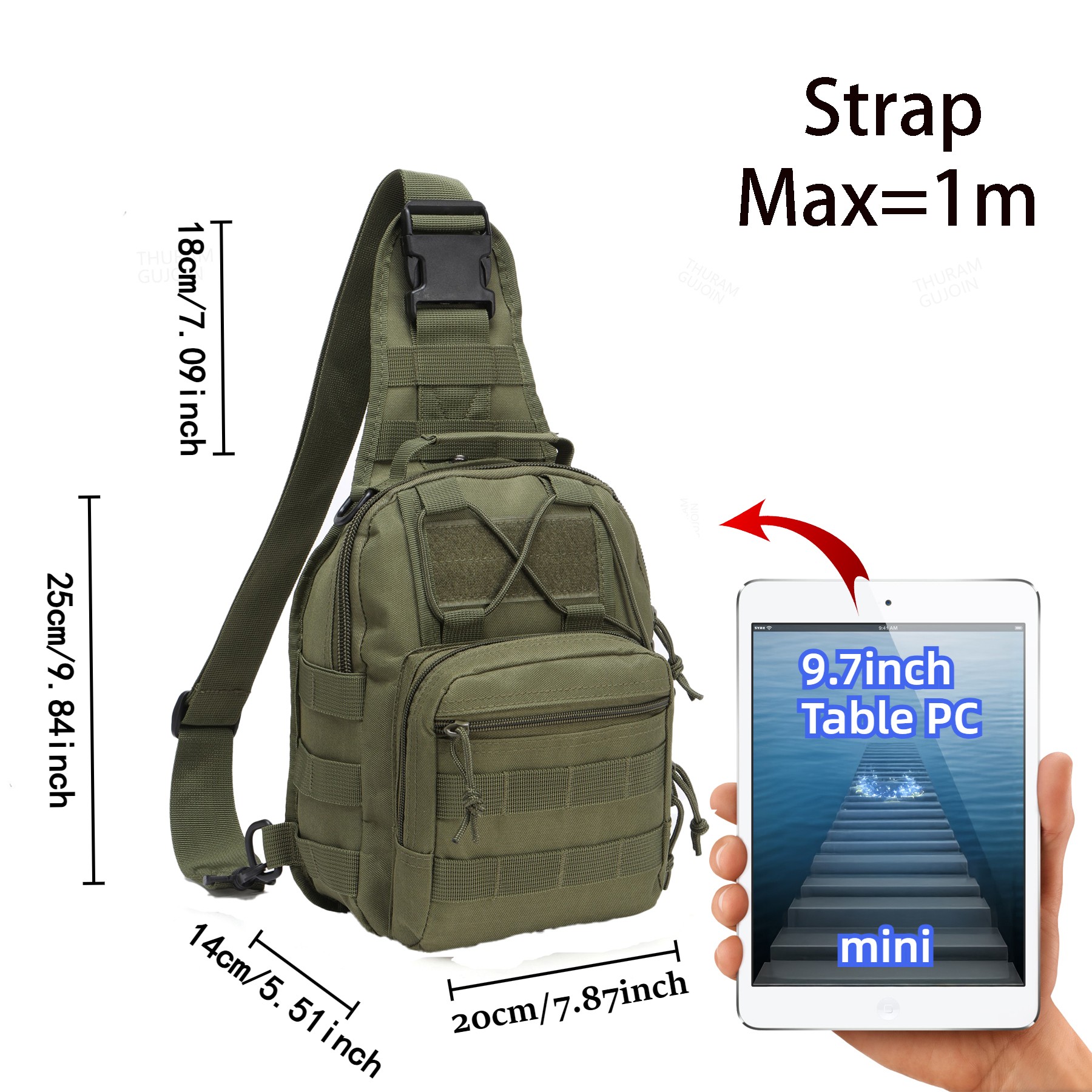 THURAM Mochila táctica para ex - Sling Backpack Shoulder reseña y precio