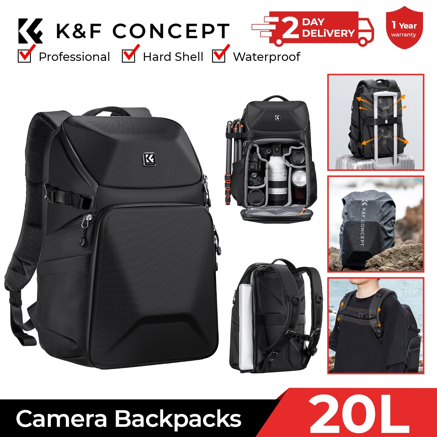 Mochila para Cámara K&F CONCEP - Laptop Backpack 15.6 reseña y precio
