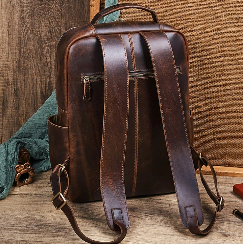 Mochila para Portátil de Cuero - Leather Backpack Vintage reseña y precio