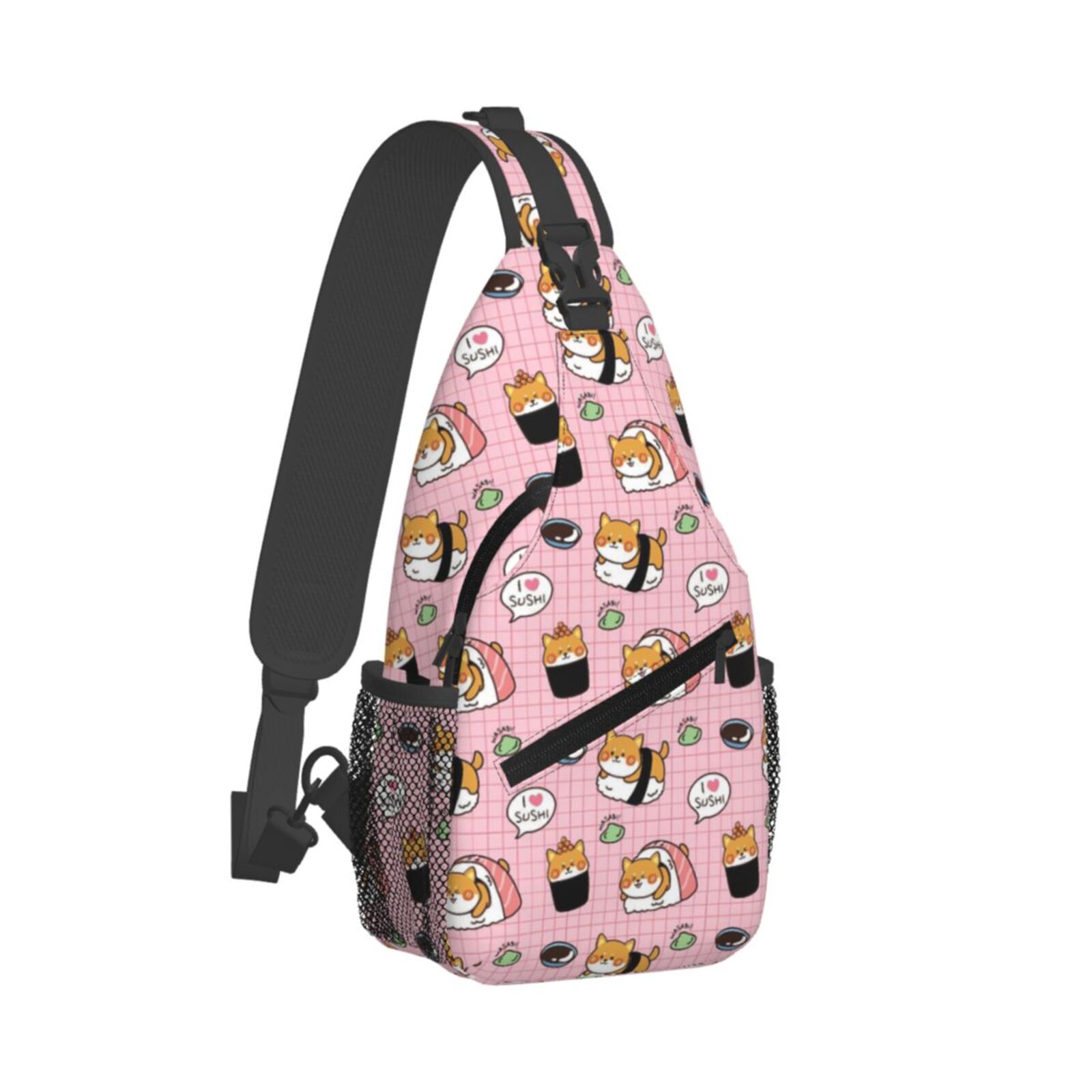 Lindo Shiba Inu Sushi patrón S - Sling Backpack Shoulder reseña y precio