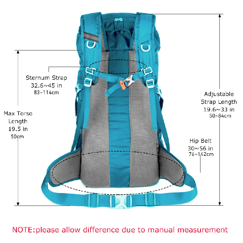 Mochila de Senderismo de 50L c - Rain Cover Backpack reseña y precio