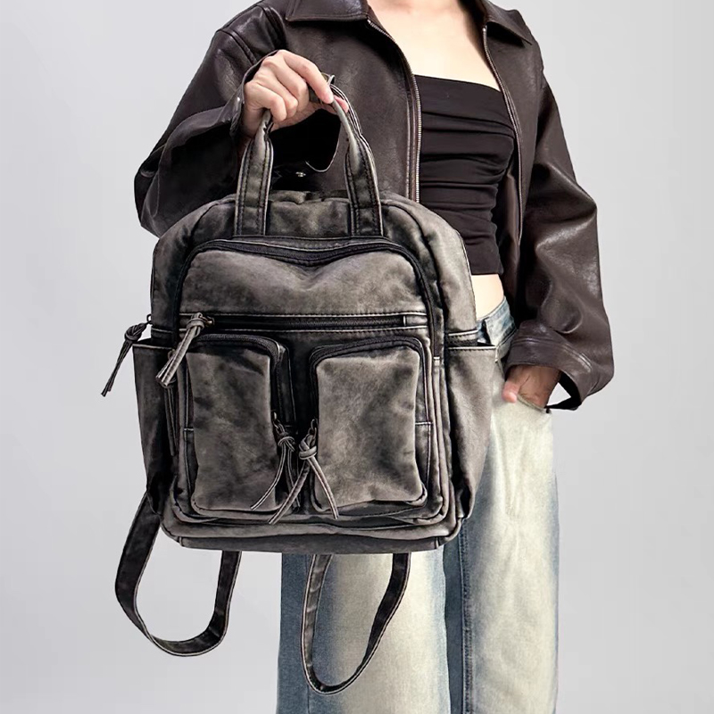 Mochilas de cuero Pu laadas su - Leather Backpack Vintage reseña y precio