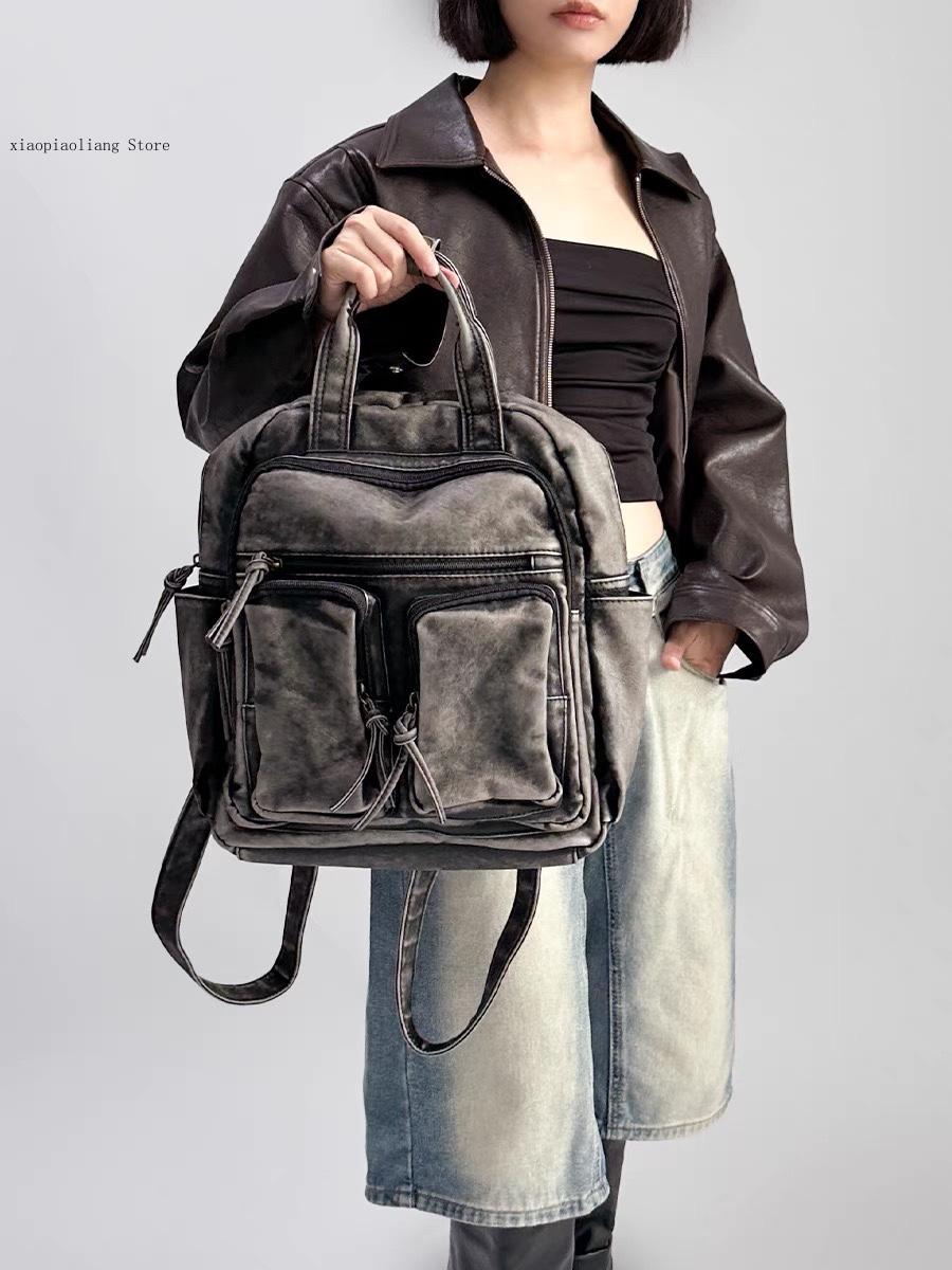 Mochilas de cuero Pu laadas su - Leather Backpack Vintage reseña y precio