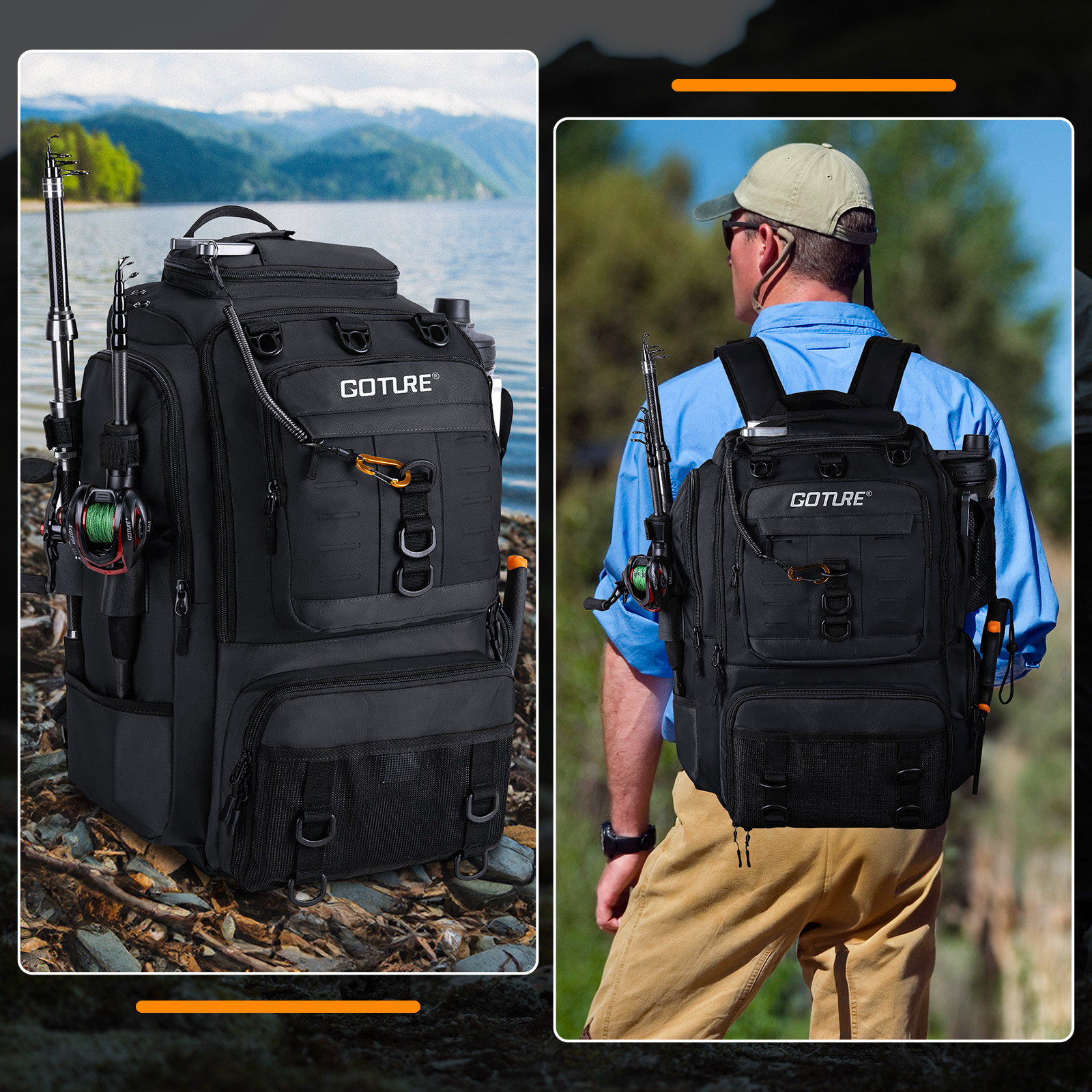 Bolsa de pesca Goture con sopo - Backpack Insert Organizer reseña y precio