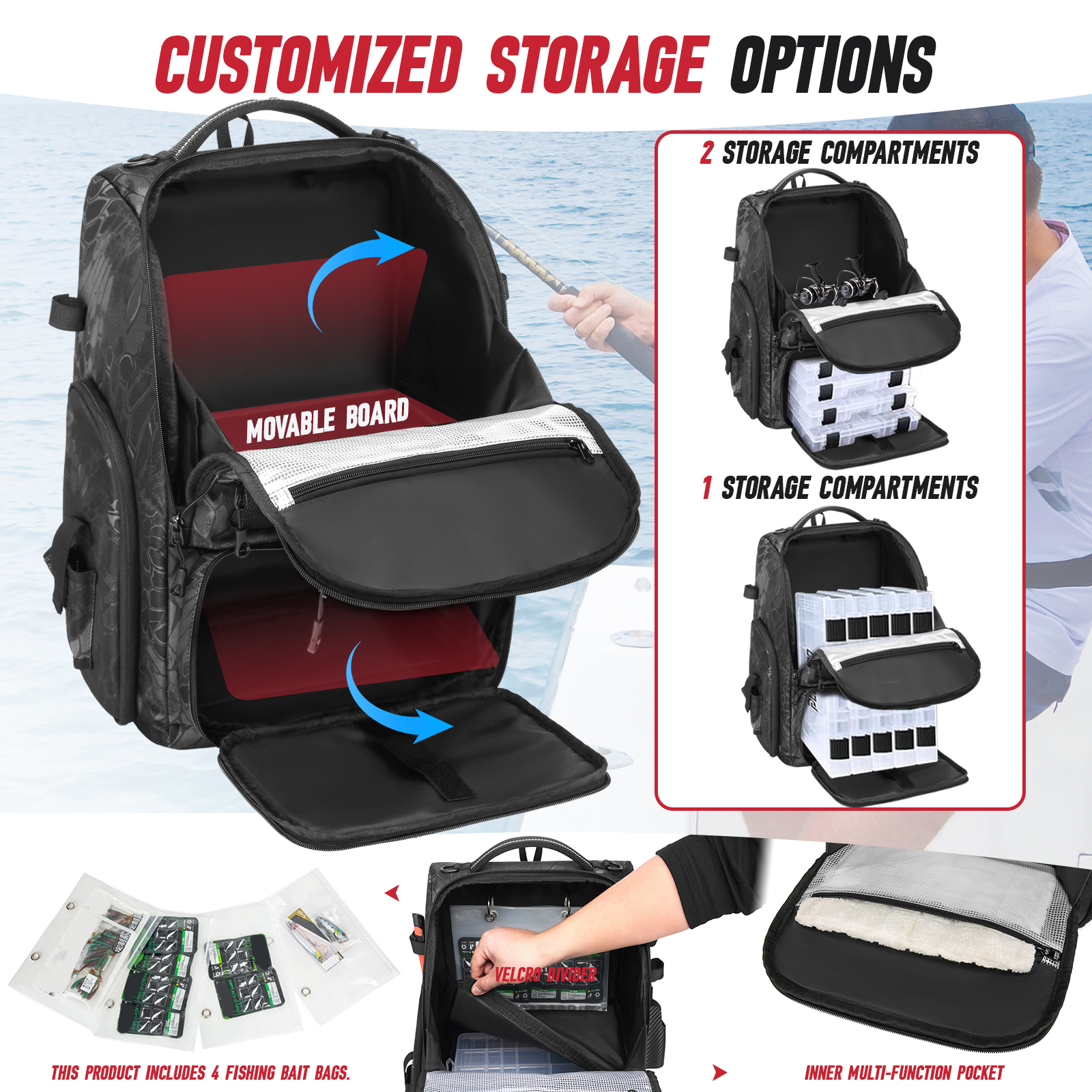 Mochila de Pesca Impermeable d - Backpack Insert Organizer reseña y precio
