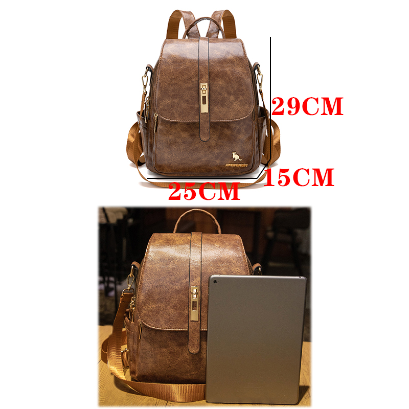 Mochilas universitarias de dis - Leather Backpack Vintage reseña y precio