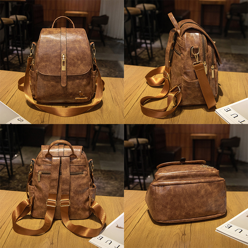 Mochilas universitarias de dis - Leather Backpack Vintage reseña y precio