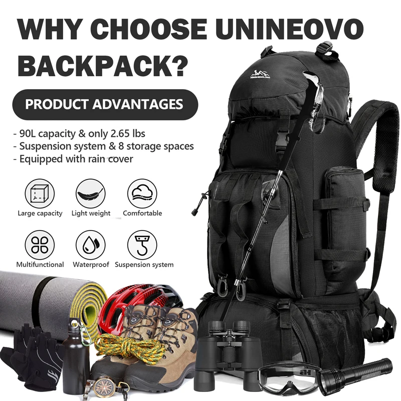 Mochila de Viaje Grande de 90L - Rucksack Military Style reseña y precio