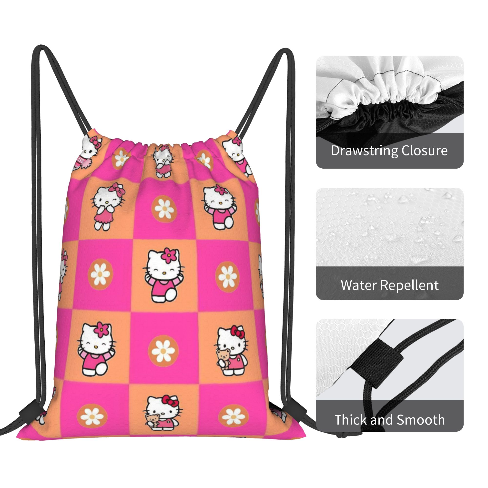 Bolso a cuadros rosa, mochila  - Drawstring Gym Bag reseña y precio
