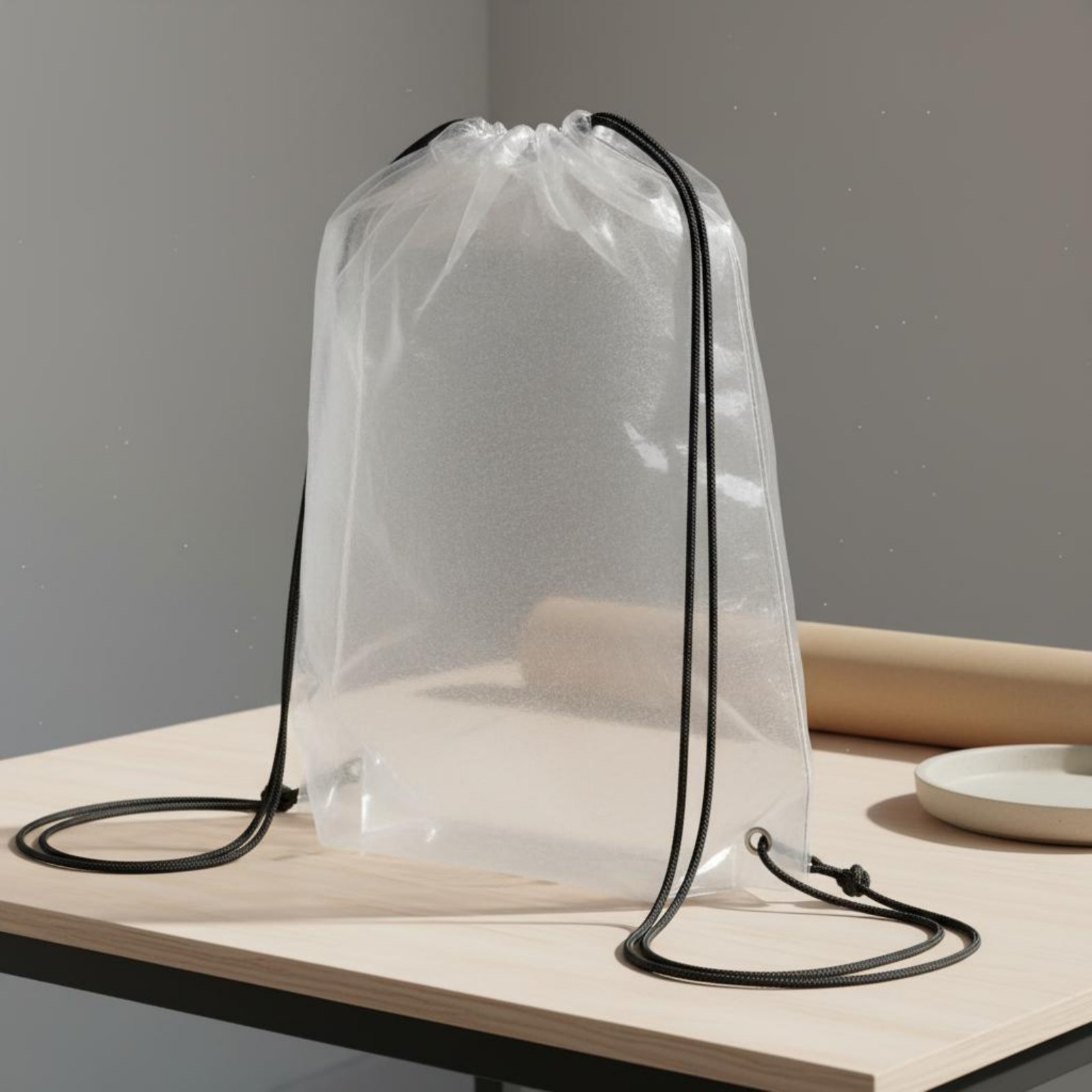 Mochila transparente con cordó - Drawstring Gym Bag reseña y precio