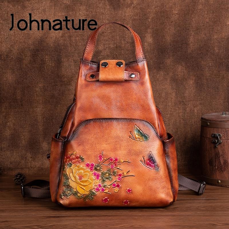 Johnature, bolso de hombro de  - Leather Backpack Vintage reseña y precio