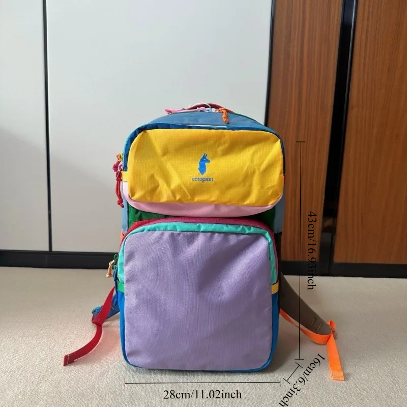 Mochila Color Block Dopamine,  - Canvas Backpack Casual reseña y precio