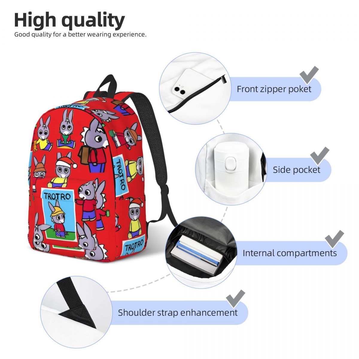 Trotro dibujos animados para a - School Backpack Teen reseña y precio