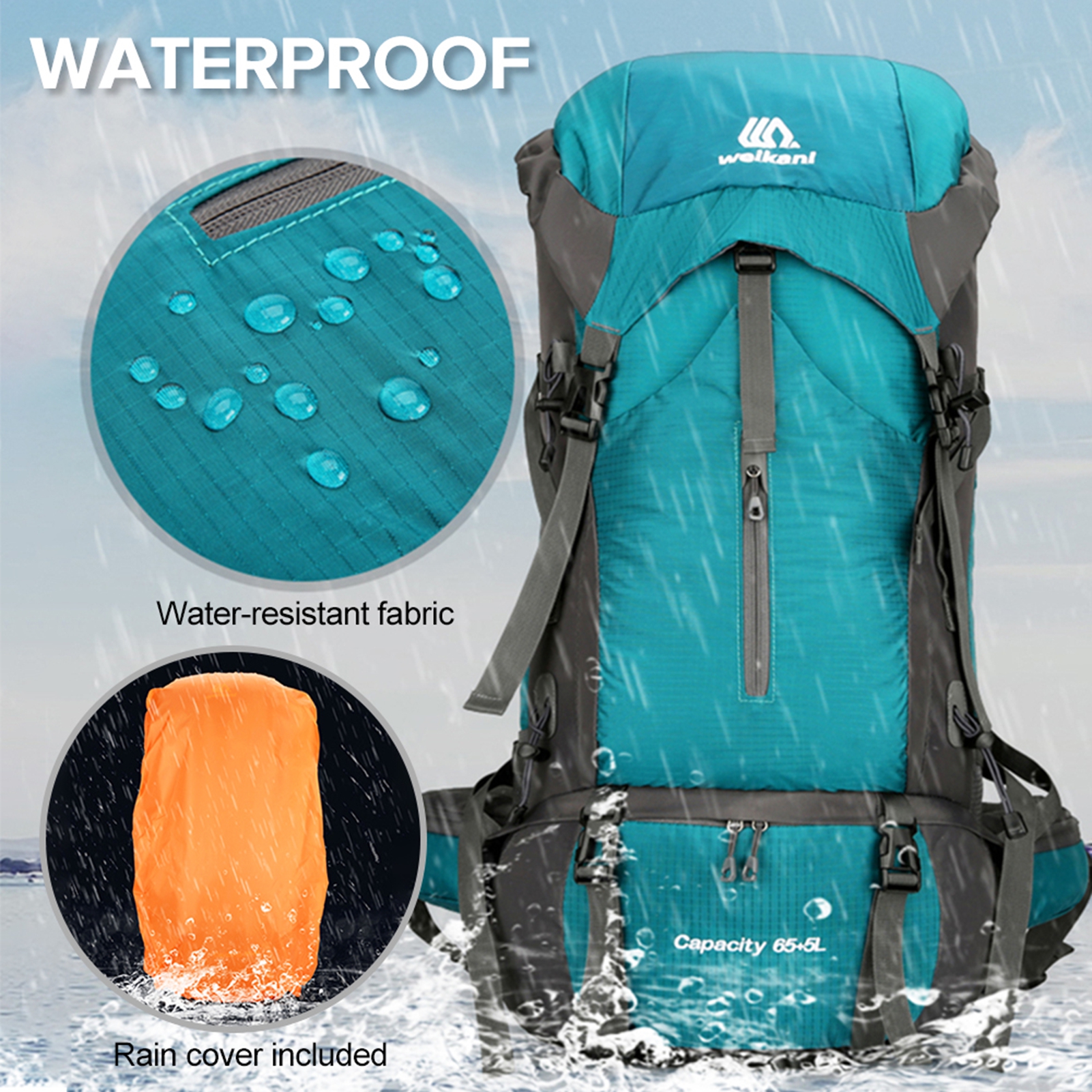 Mochila extra grande de 70L pa - Rain Cover Backpack reseña y precio
