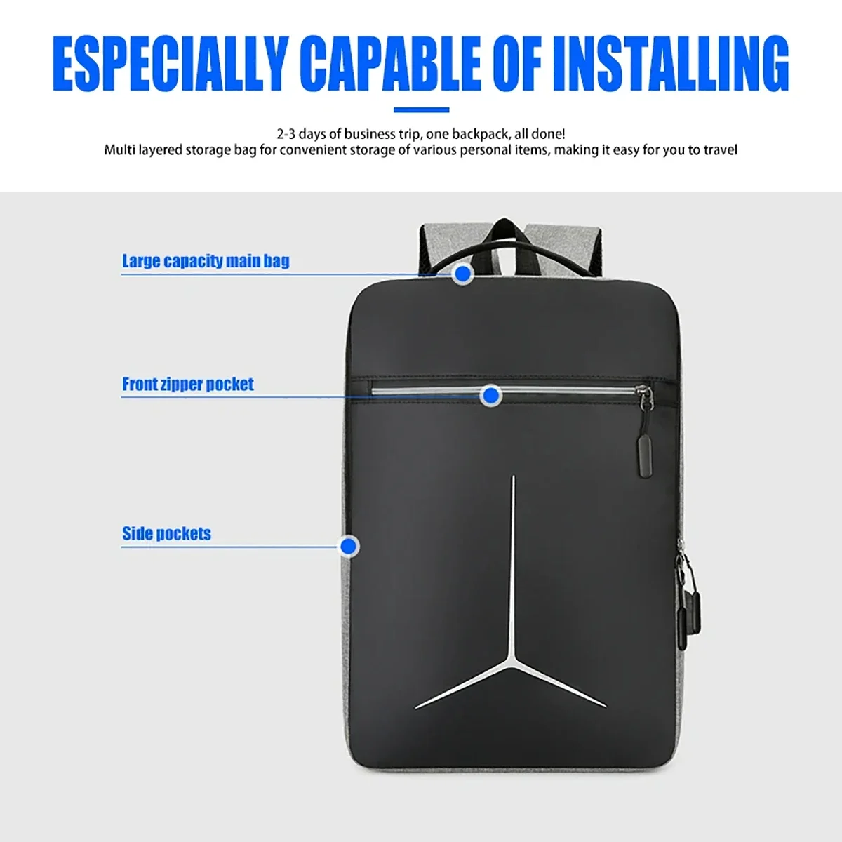 Nuevo estuche rígido impermeab - Travel Backpack Anti Theft reseña y precio
