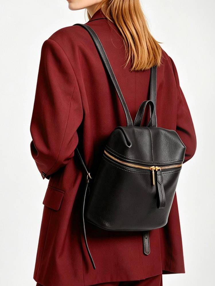 Mochila Zency de cuero genuino - Leather Backpack Vintage reseña y precio