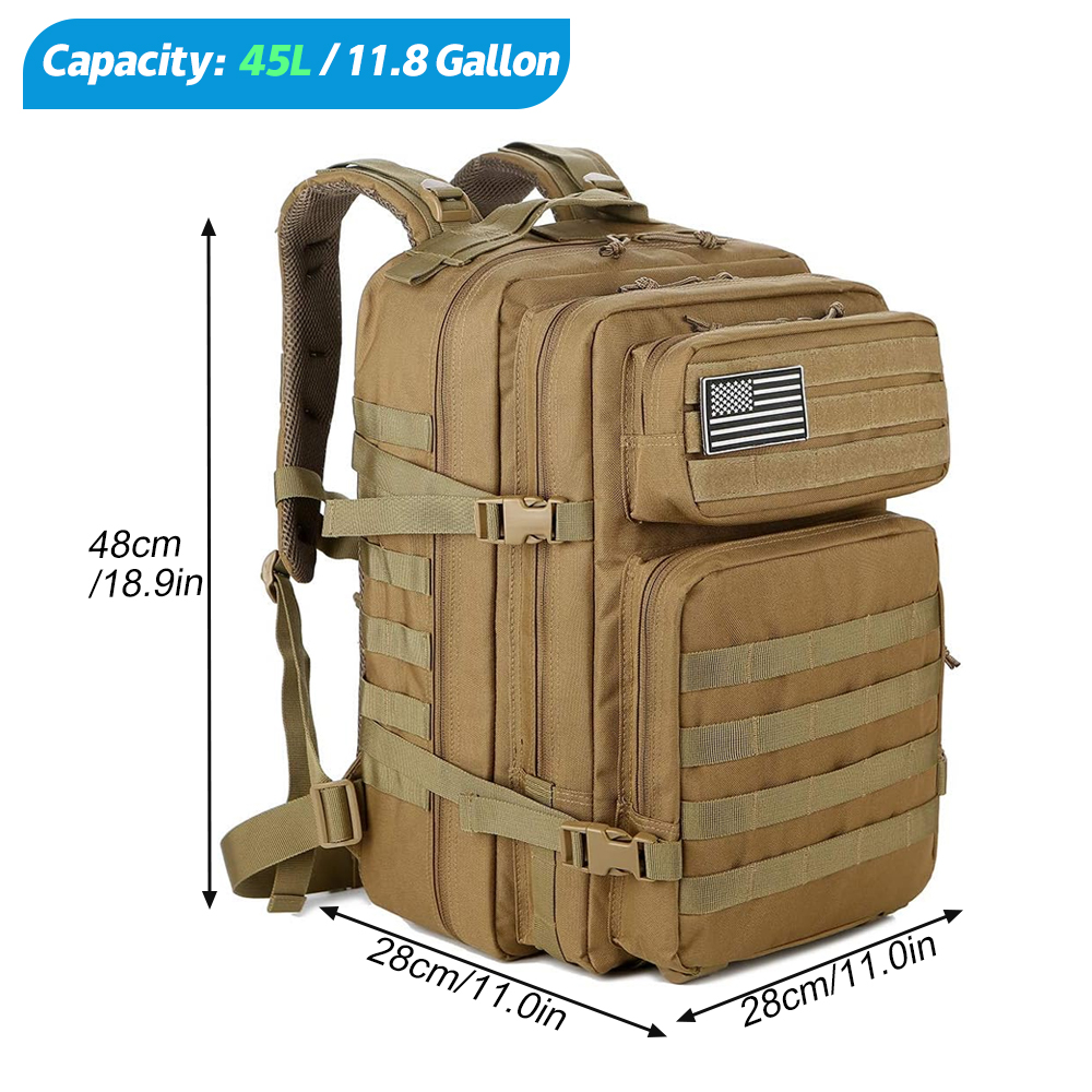 Mochila táctica de 45L para ho - Rucksack Military Style reseña y precio