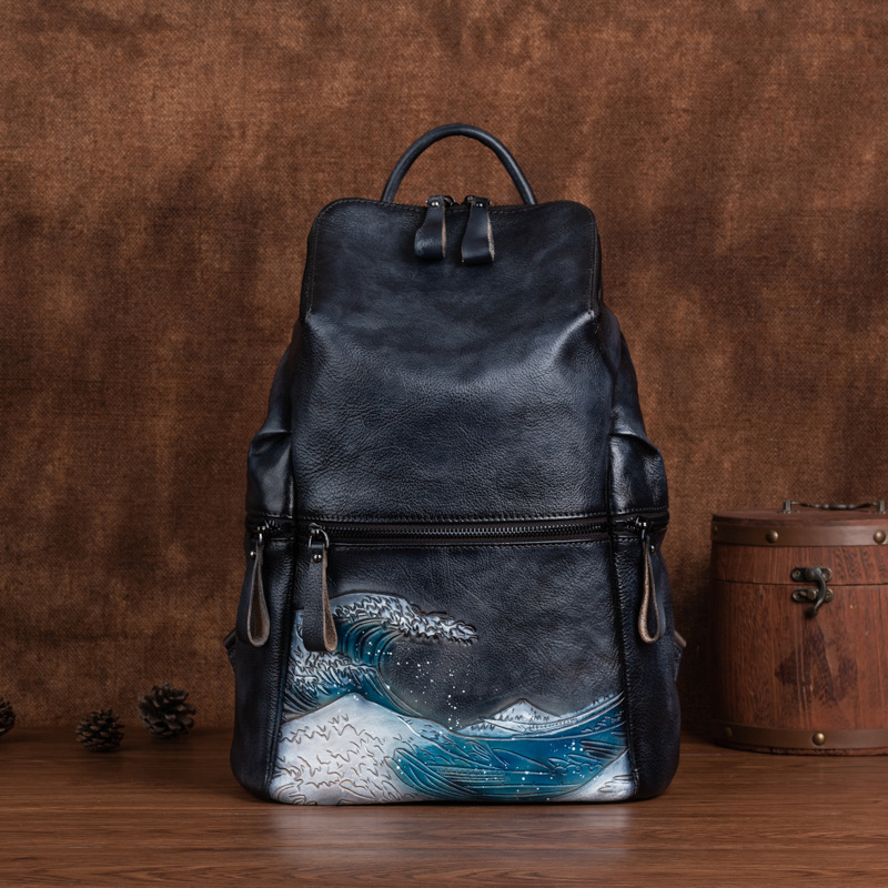 Mochila De piel auténtica para - Leather Backpack Vintage reseña y precio
