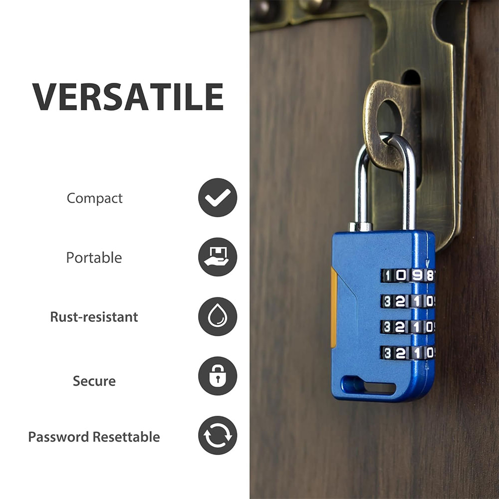 Candado de combinación de 4 dí - Travel Backpack Anti Theft reseña y precio