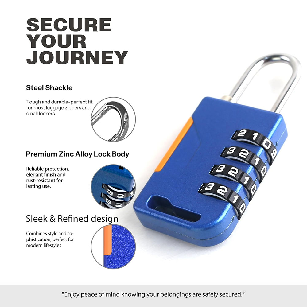 Candado de combinación de 4 dí - Travel Backpack Anti Theft reseña y precio
