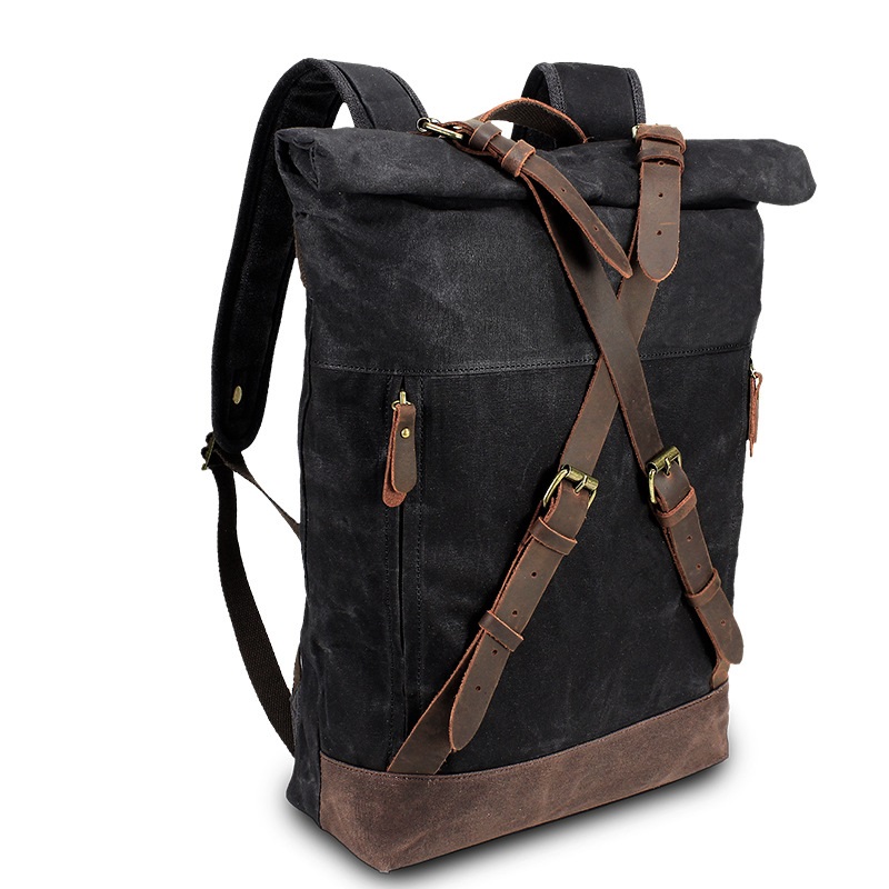 Mochilas de cuero de lona Retr - Leather Backpack Vintage reseña y precio